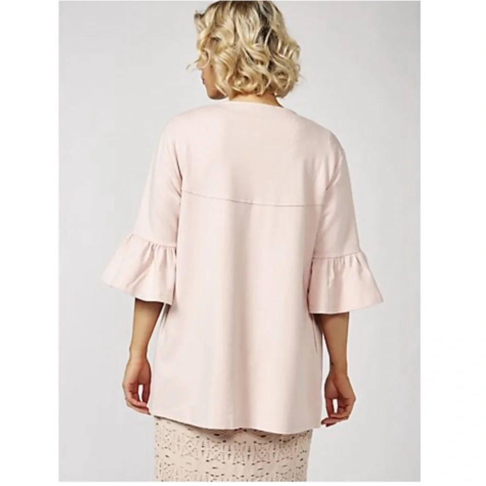 ANYBODY Mauve Ruffled Arm Open Cardigan—SZ. Small - Picture 12 of 12